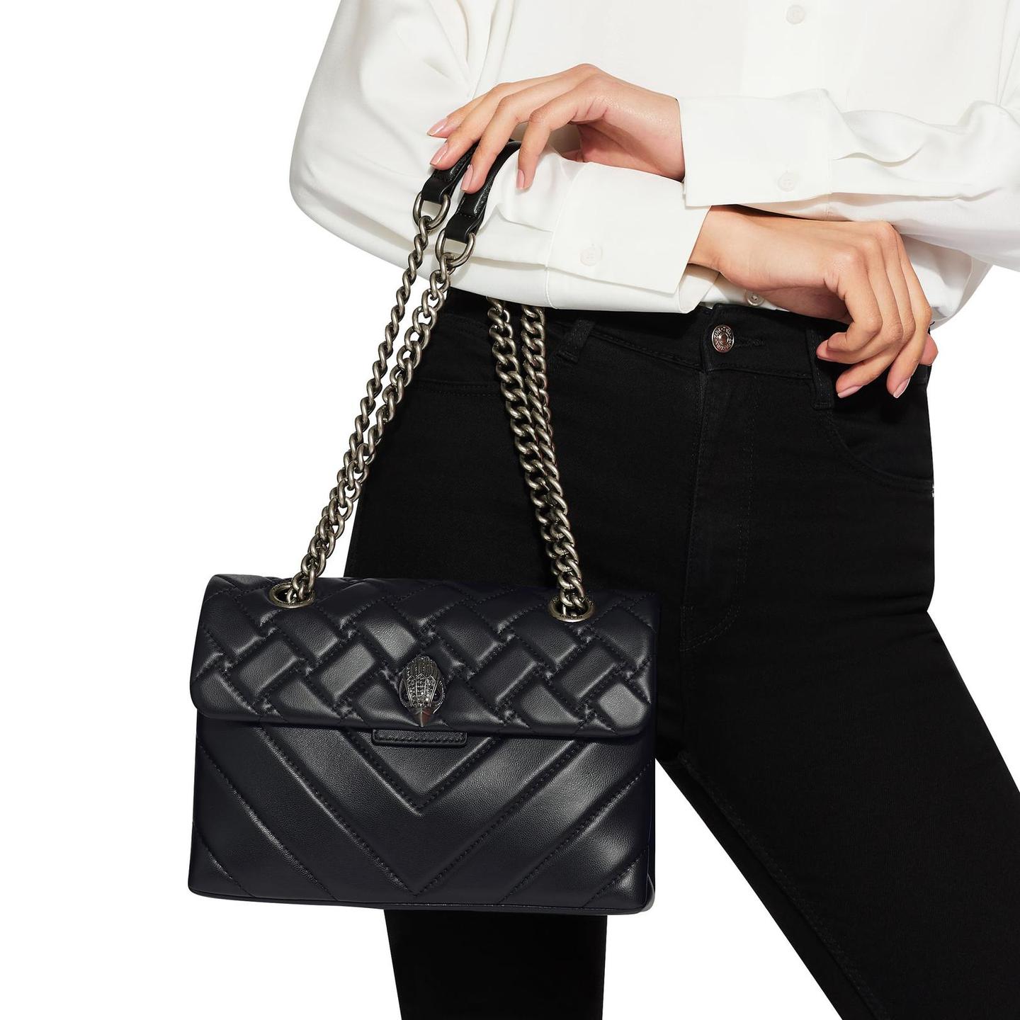 LEATHER KENSINGTON X BAG Black Quilted Leather Kensington Bag by KURT ...