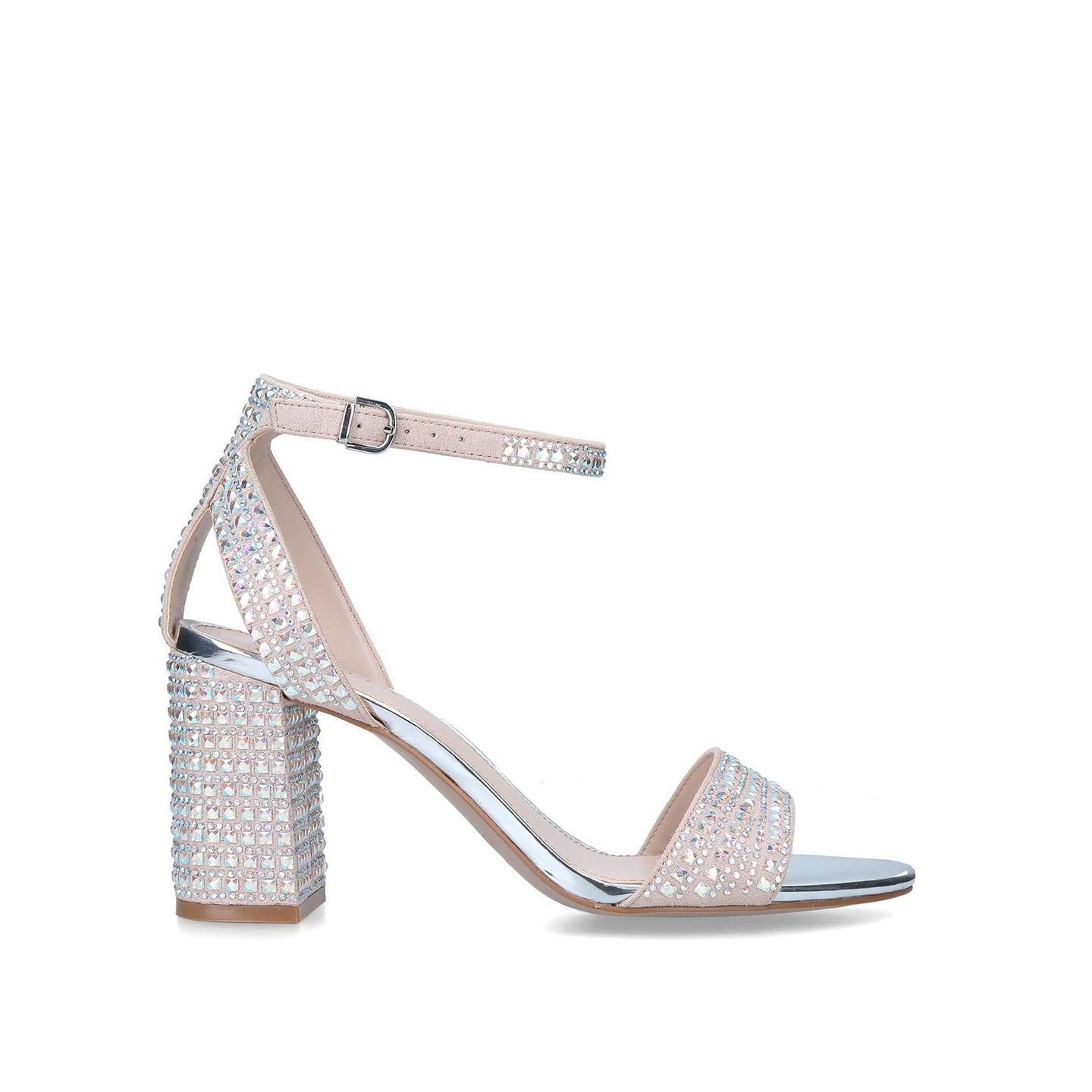 KIANNI Blush Jewelled Block Heel Sandal by CARVELA