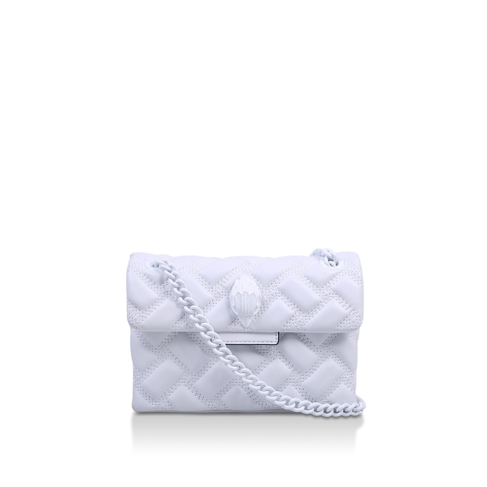 MINI KENSINGTON DRENCH White Quilted Leather Mini Bag by KURT GEIGER LONDON