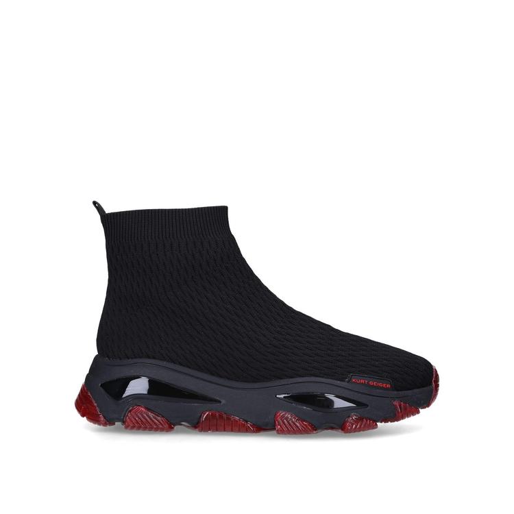 BLACK/RED LETTIE KNIT SOCK MENS by KURT GEIGER LONDON