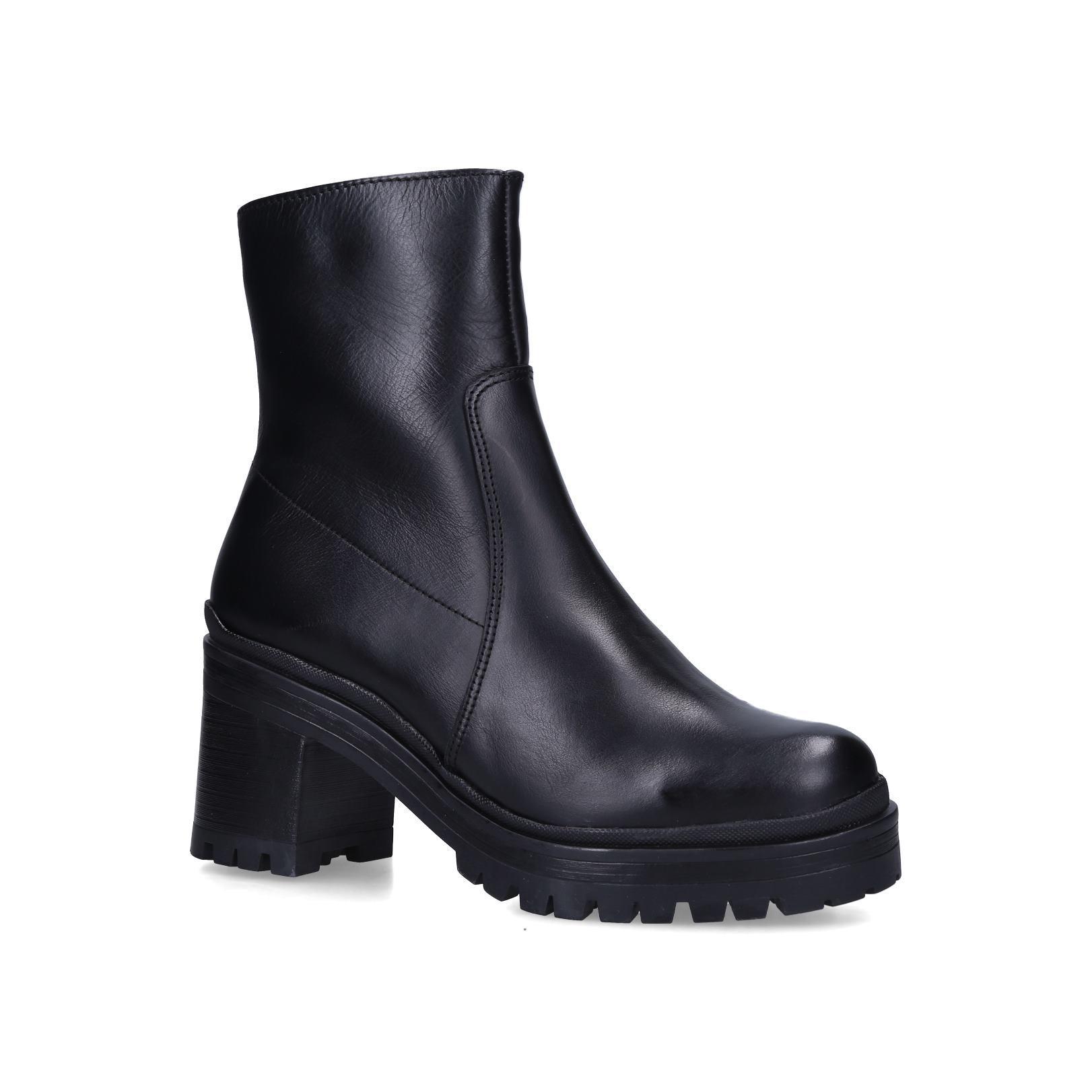 SECURE ANKLE BOOT Black High Ankle Block Heel Boots by CARVELA COMFORT
