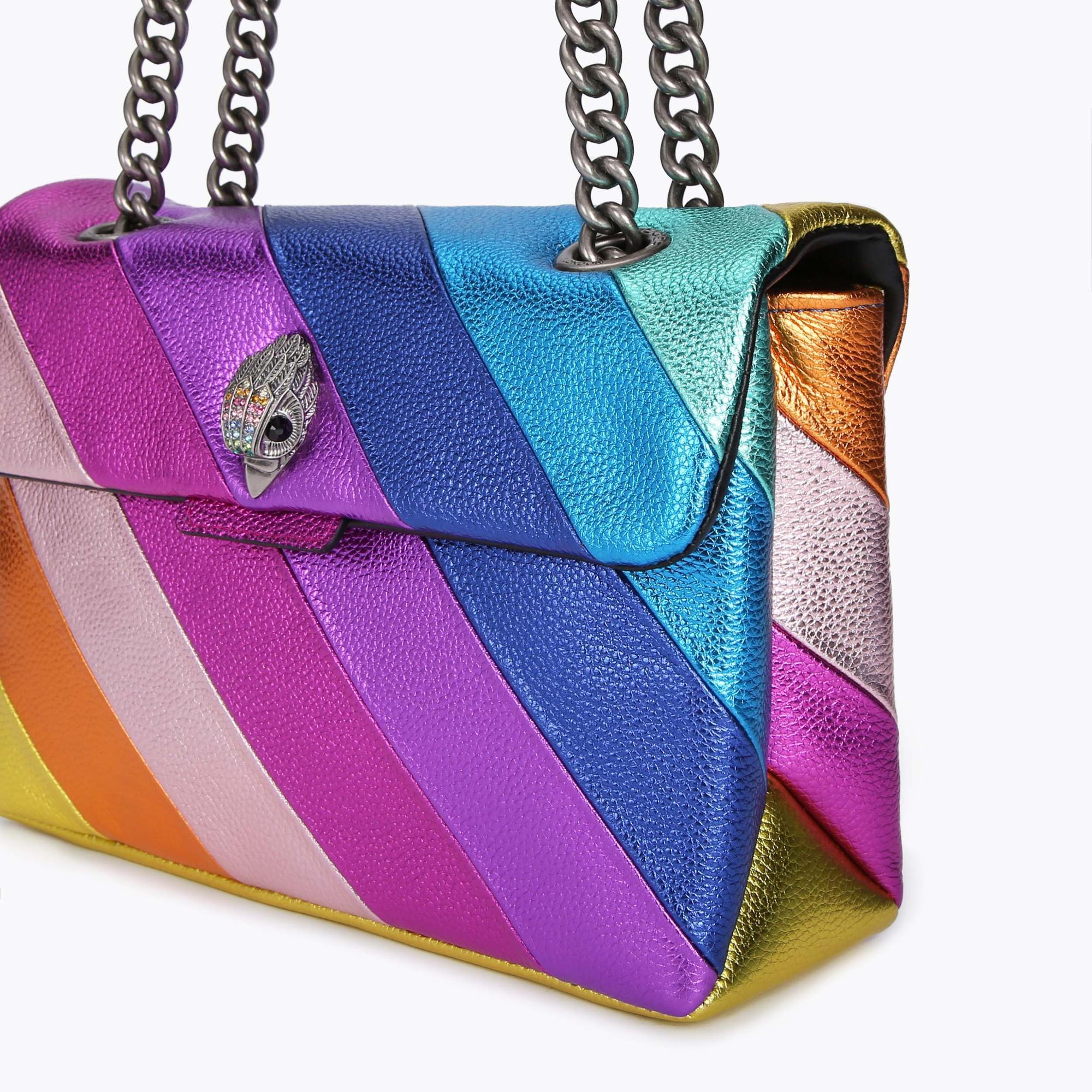 LEATHER KENSINGTON BAG Multi Rainbow Stripe Leather Bag by KURT GEIGER ...