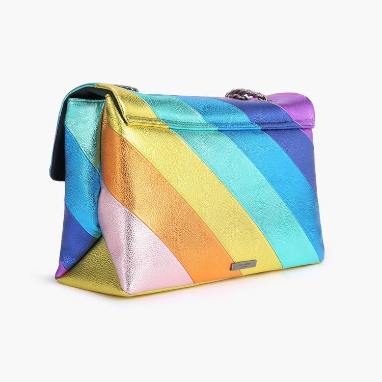 LTHR XXL KENSINGTON BAG Large Rainbow Stripe Shoulder Bag by KURT ...