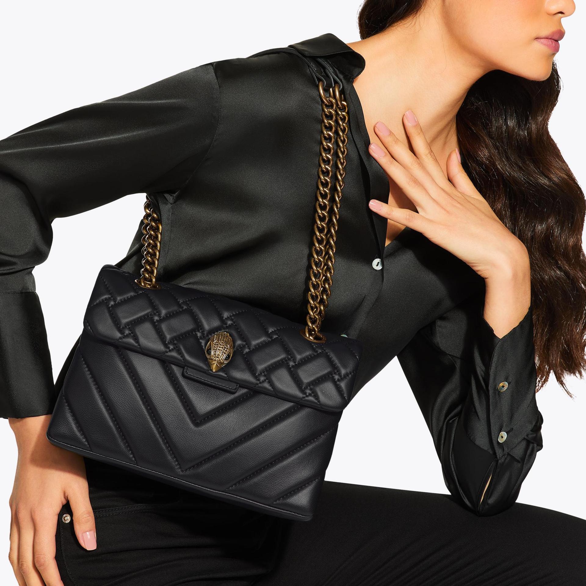 LEATHER KENSINGTON X BAG Black Quilted Leather Kensington Bag by KURT ...