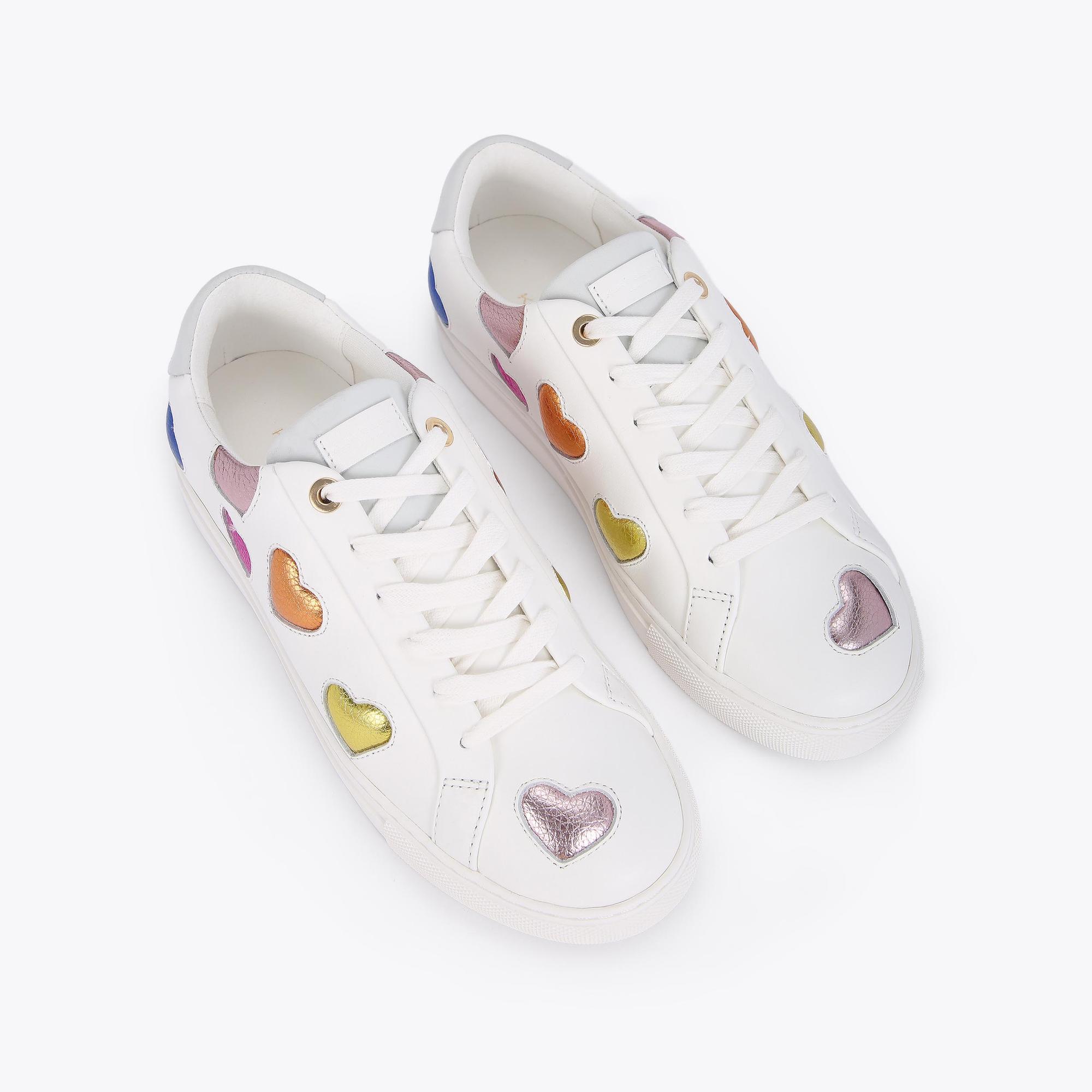 LANE LOVE Rainbow Hearts Low Top Sneakers by KURT GEIGER LONDON