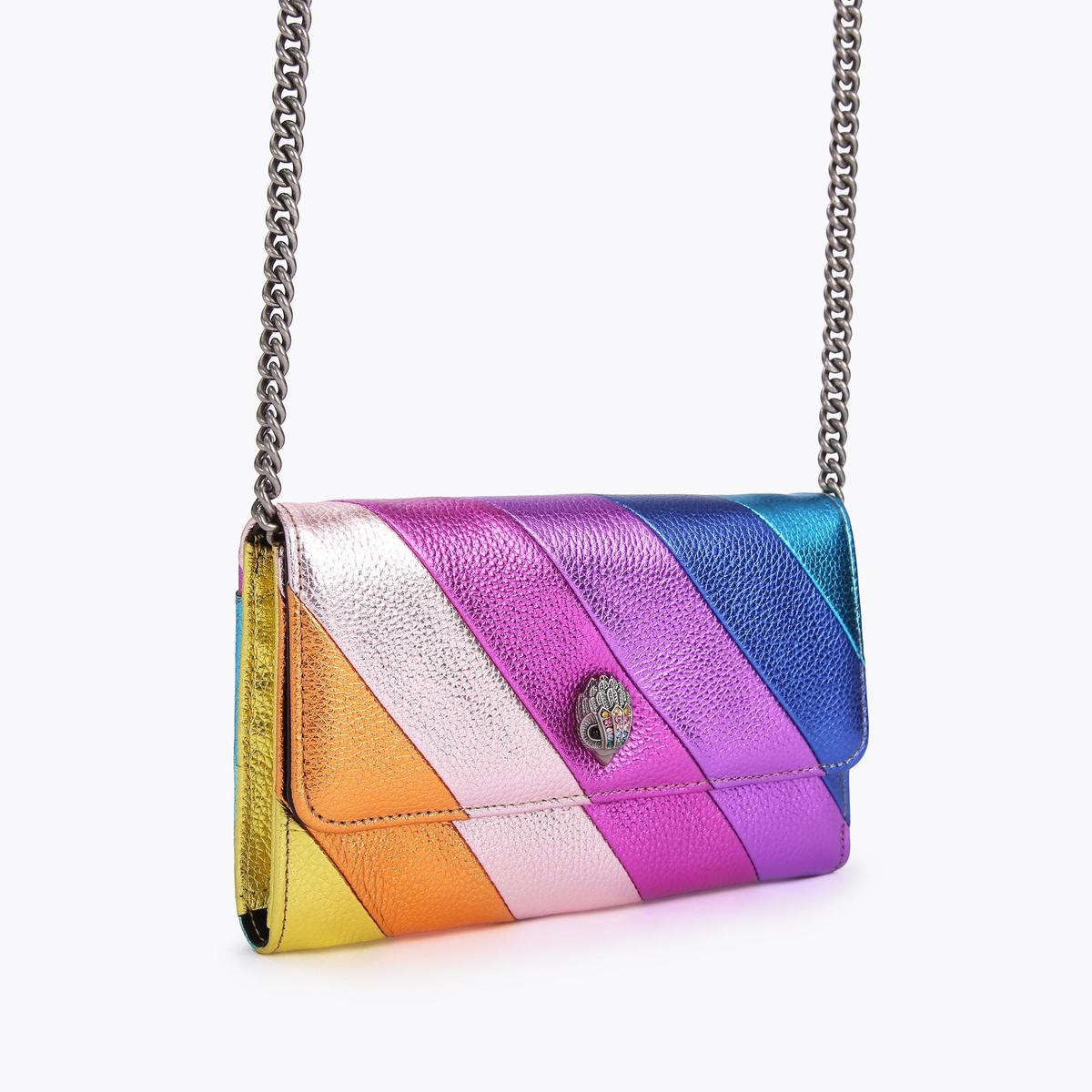 K STRIPE CHAIN WALLET Kensington Rainbow Stripe Leather Bag by KURT ...