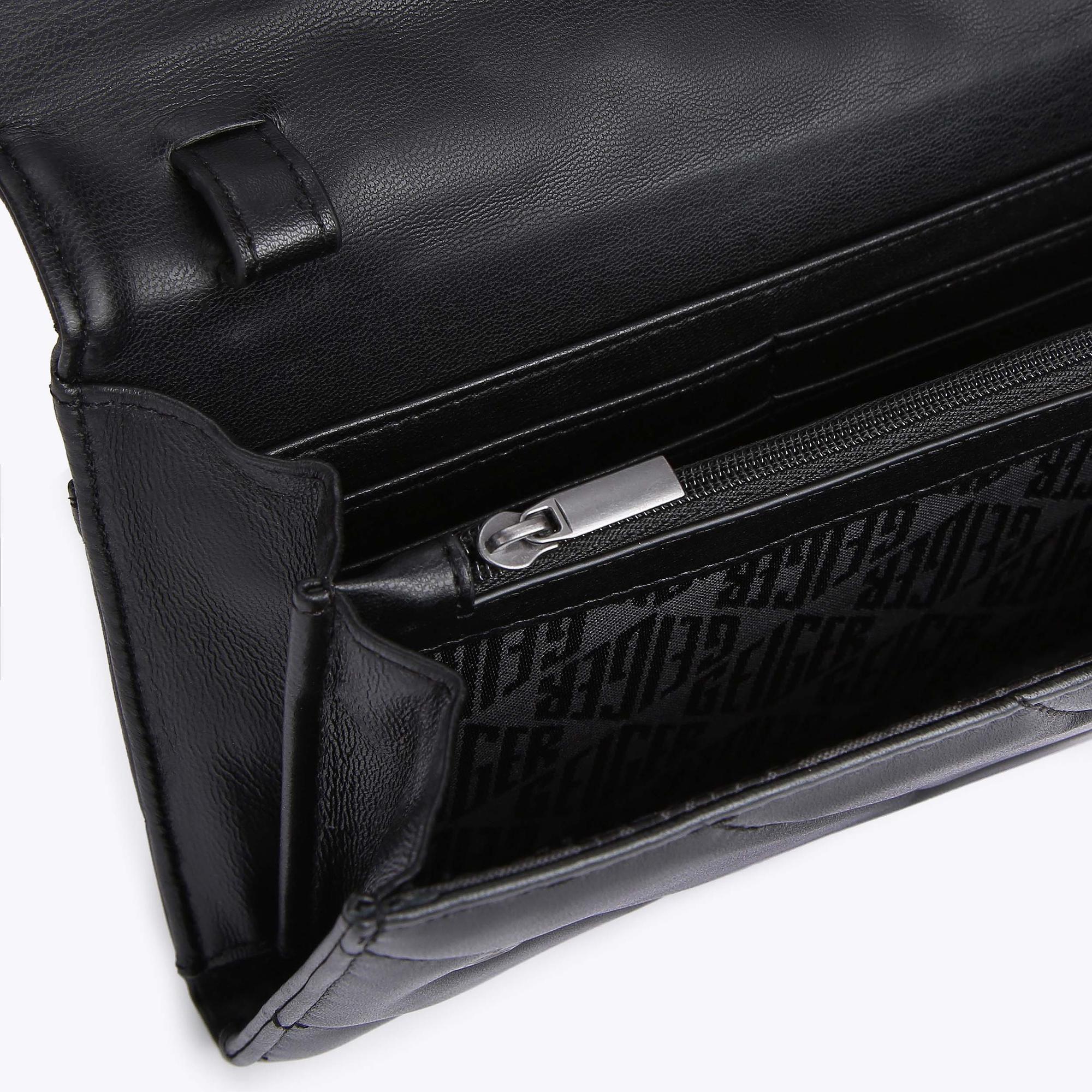 KENSINGTON CHAIN WALLET C Black Quilted Clutch Bag by KURT GEIGER LONDON
