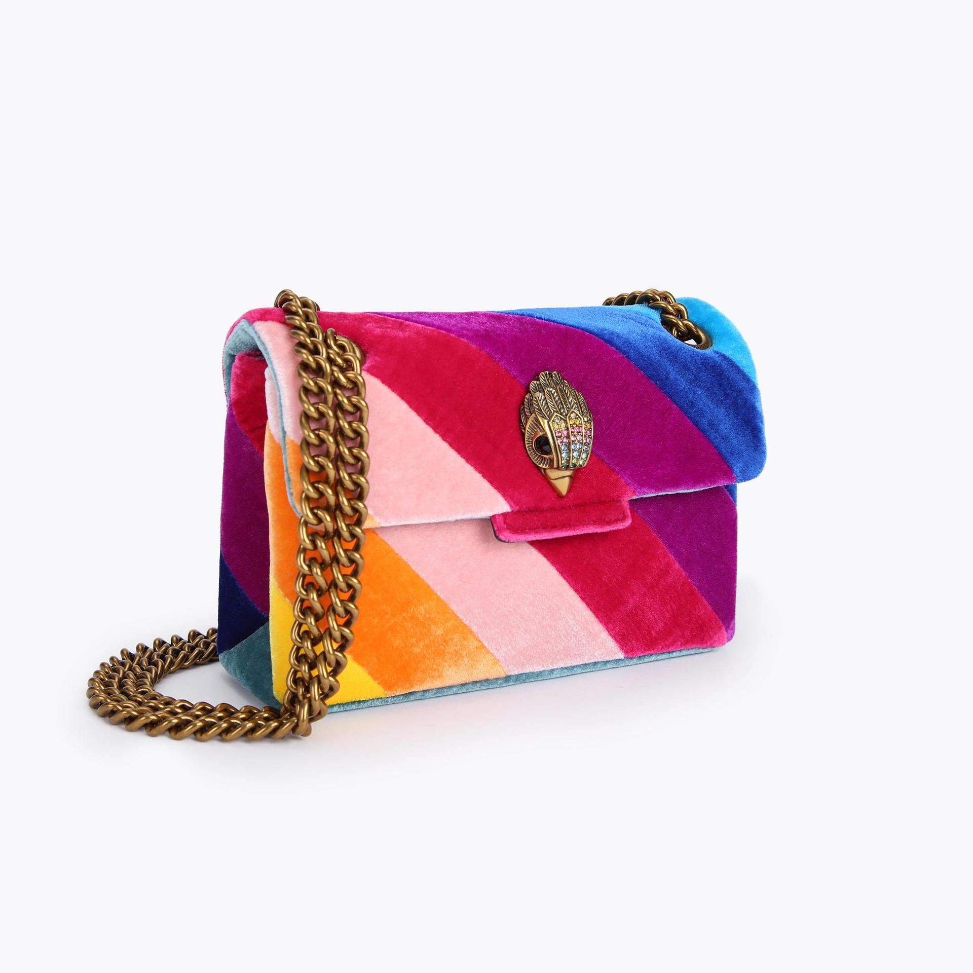 RAINBOW VELVET MINI KENSINGTON BAG by KURT GEIGER LONDON