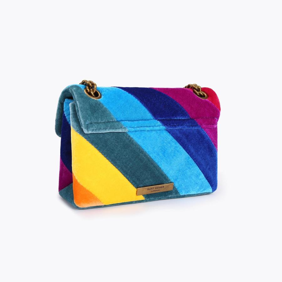 VELVET MINI KENSINGTON Rainbow Velvet Mini Bag by KURT GEIGER LONDON