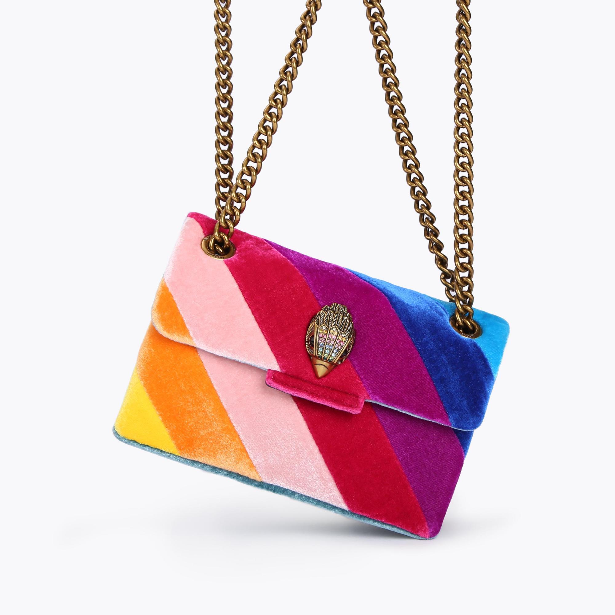 RAINBOW VELVET MINI KENSINGTON BAG by KURT GEIGER LONDON