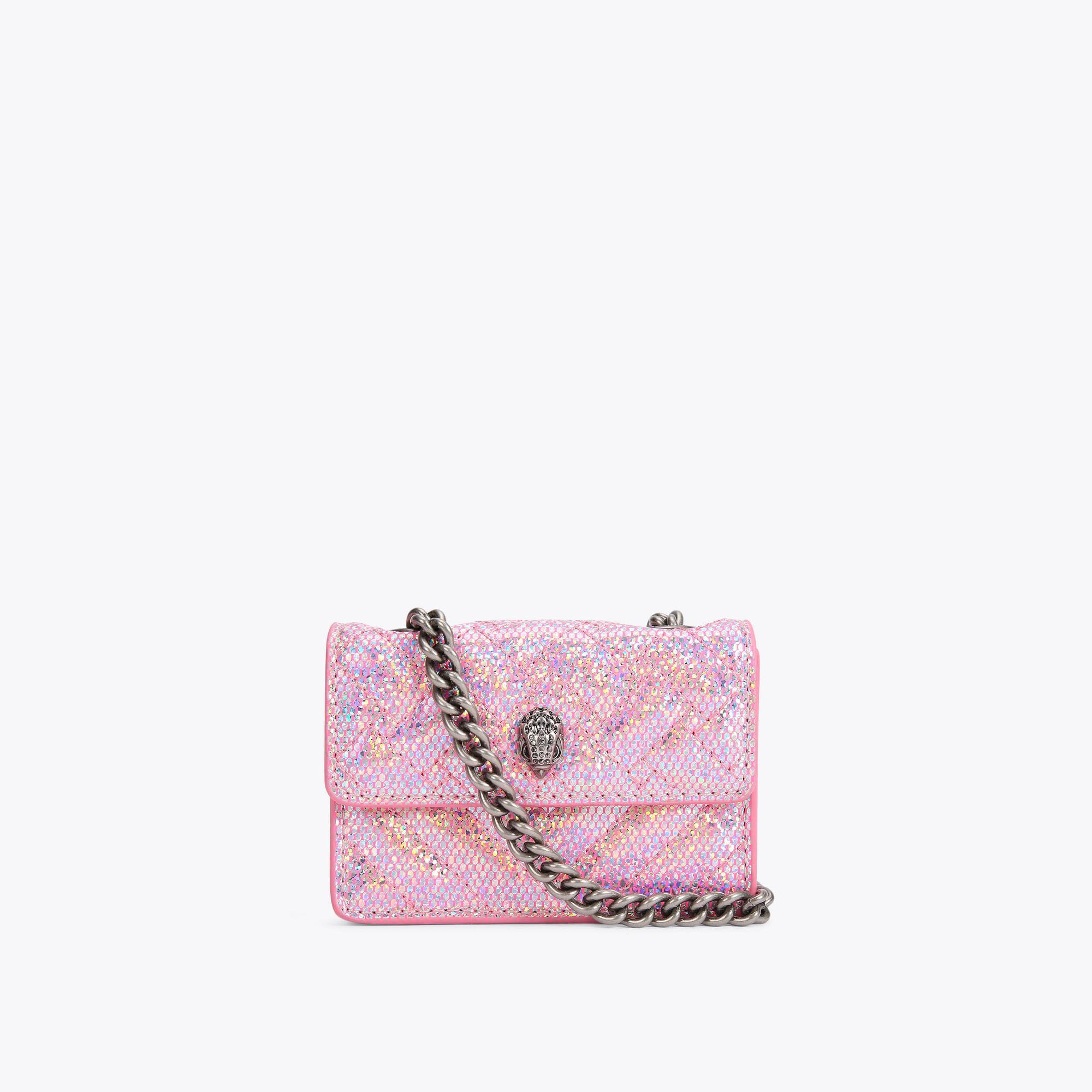 MICRO KENSINGTON Pink Shimmer Micro Quilted Cross Body Bag by KURT