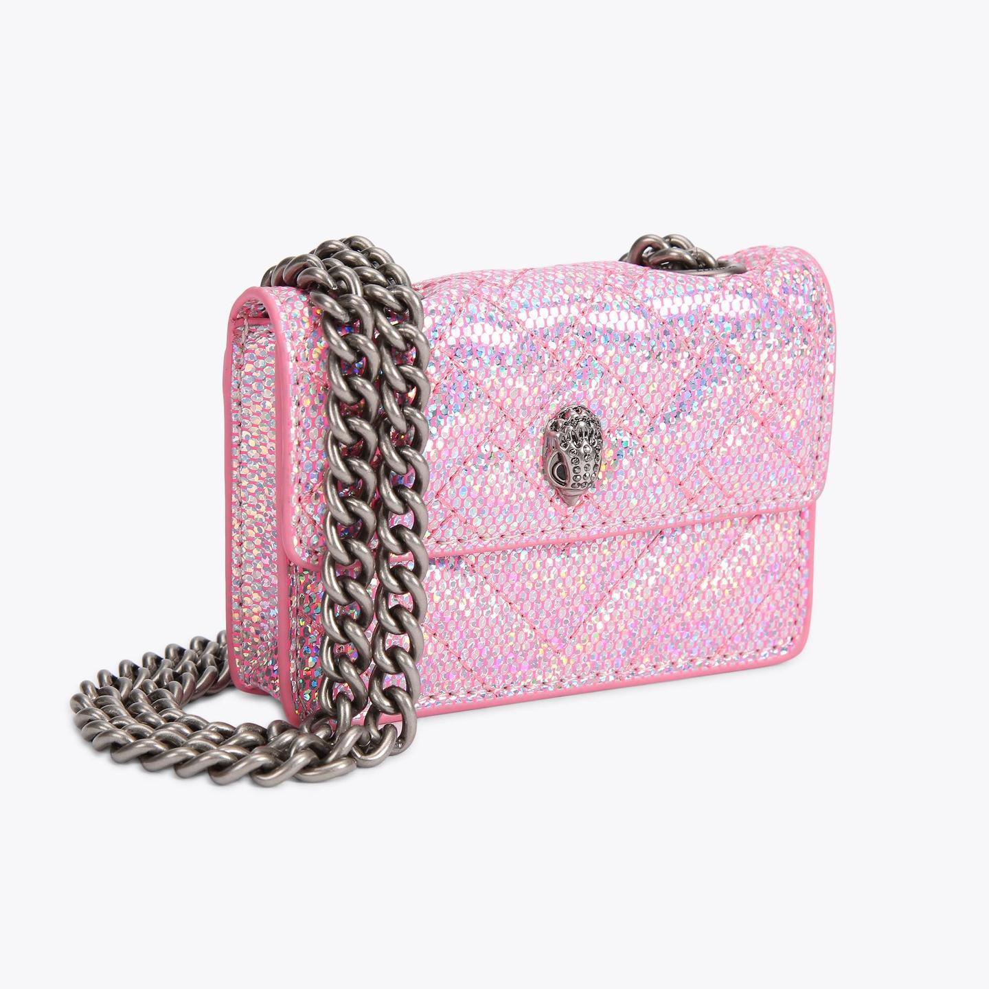 MICRO KENSINGTON Pink Shimmer Micro Quilted Cross Body Bag by KURT ...