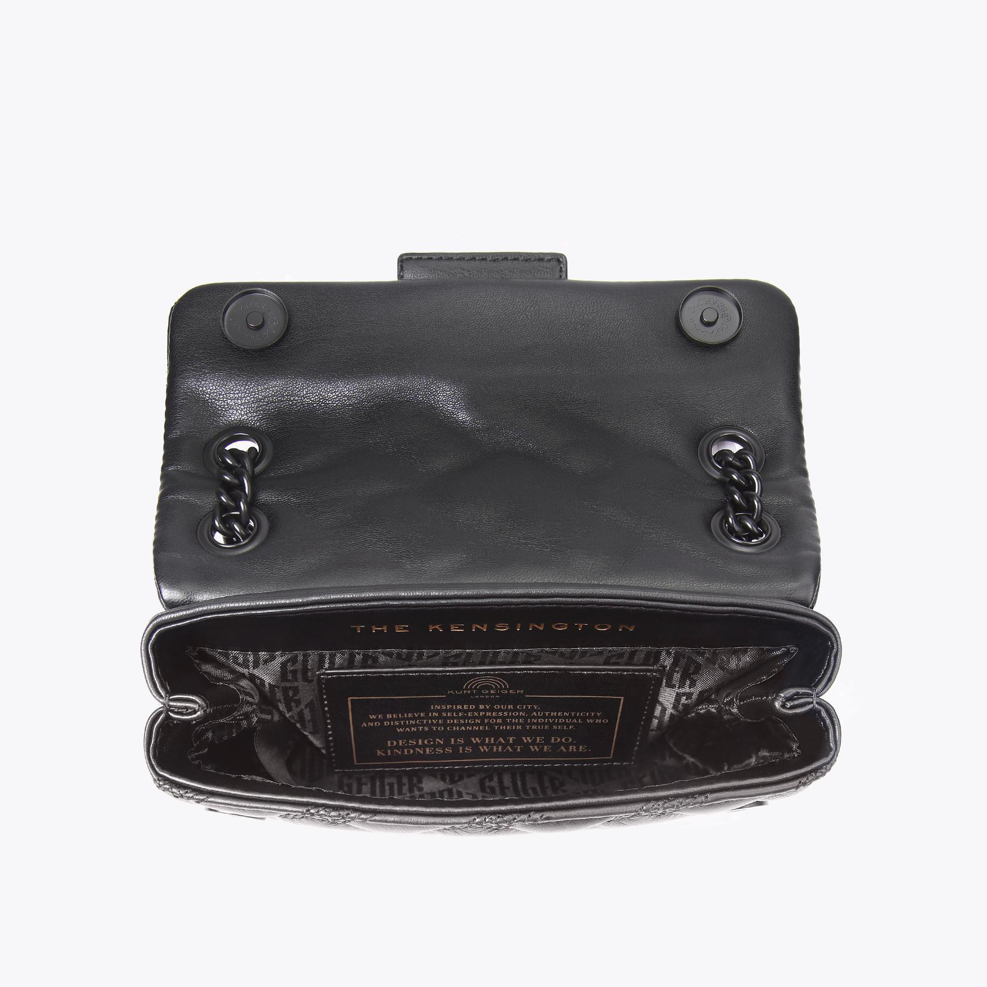 MINI KENSINGTON DRENCH ALL MATTE BLACK Quilted Leather Mini Bag by KURT ...