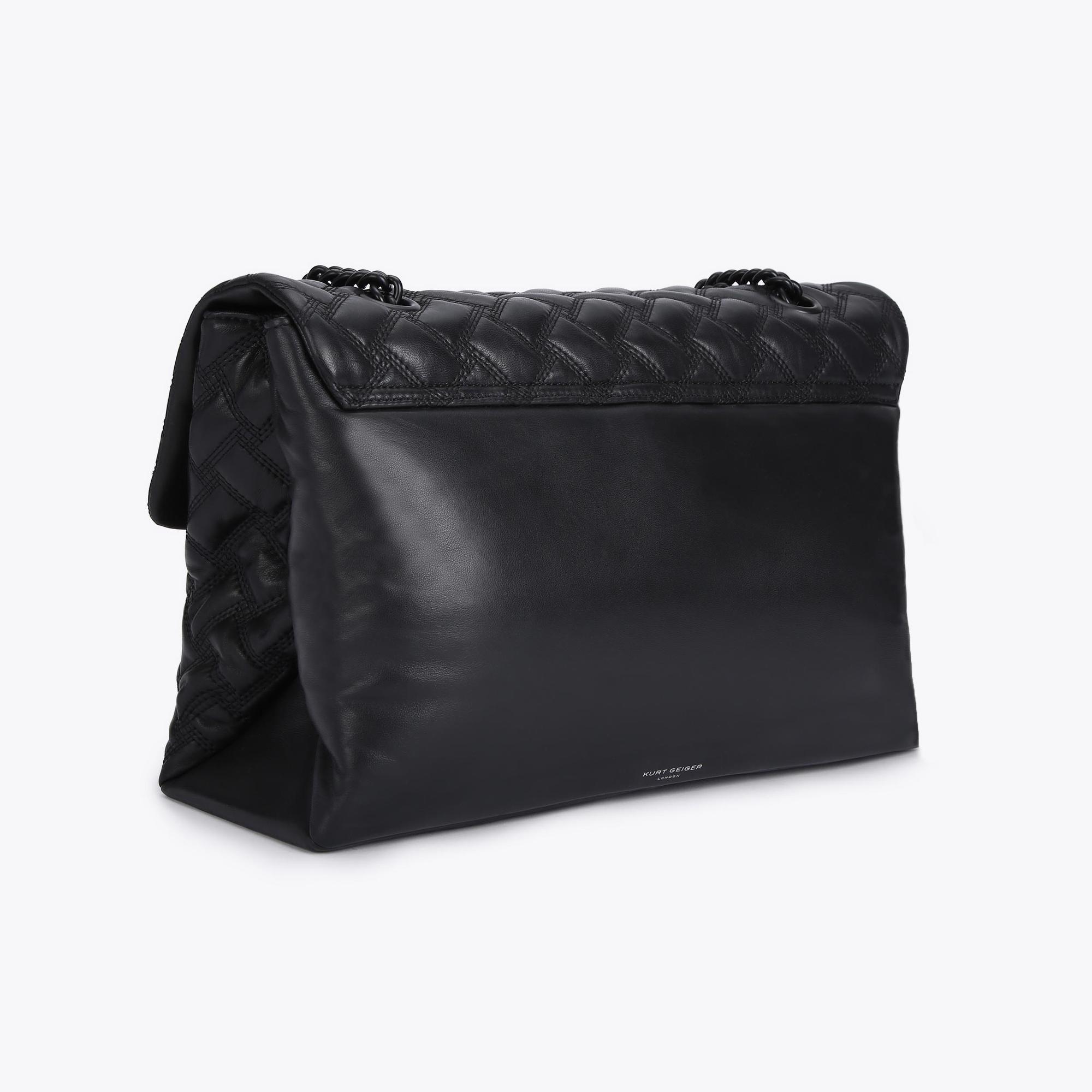 XXL KENSINGTON DRENCH Blacked Out Matte Quilted Leather Oversized ...