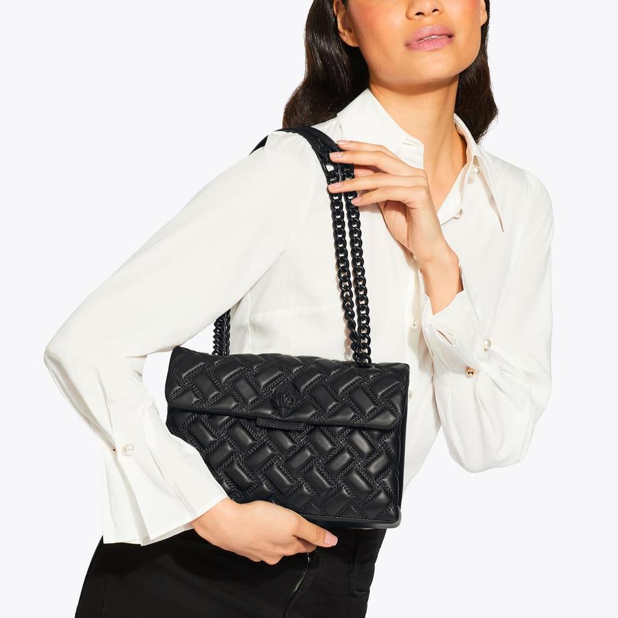 KENSINGTON BAG DRENCH Black Quilted Leather Shoulder Bag by KURT GEIGER ...