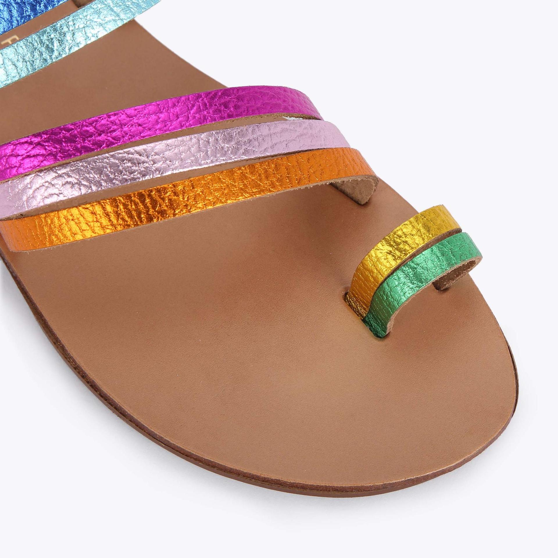 DELILAH RAINBOW LEATHER Flat STRAPPY Sandals by KURT GEIGER LONDON