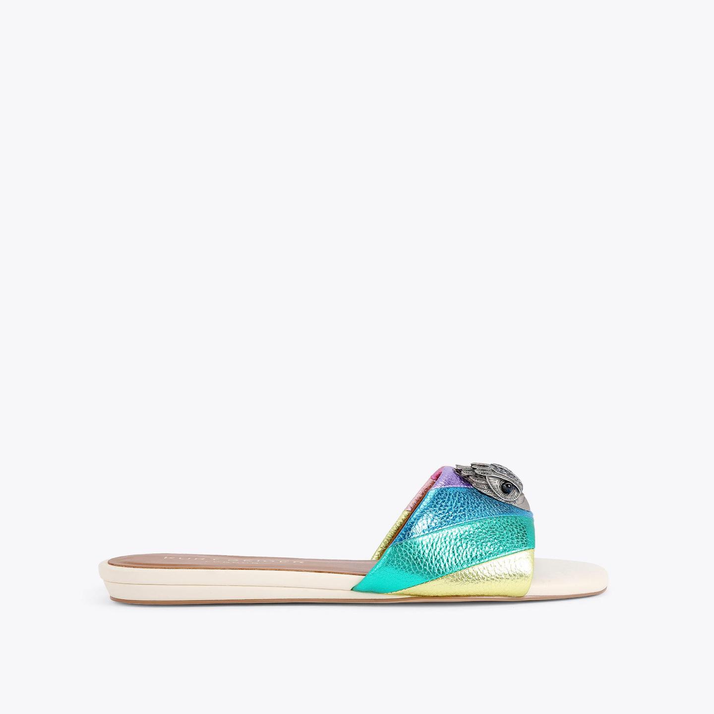 KENSINGTON FLAT SANDAL Rainbow Slip On Sandal by KURT GEIGER LONDON