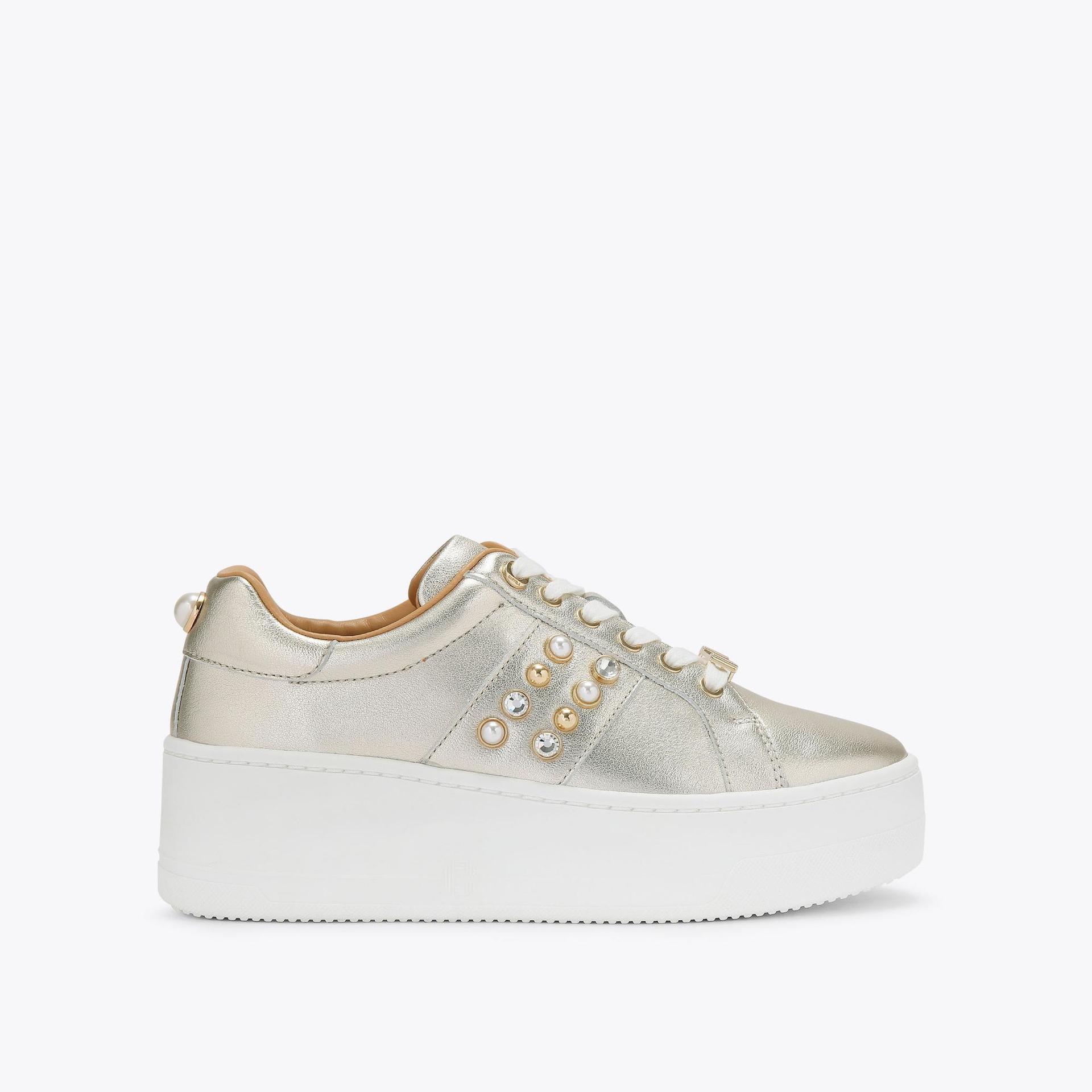 Page 3 | Women's Trainers | Metallic & White Leather Trainers | Kurt Geiger