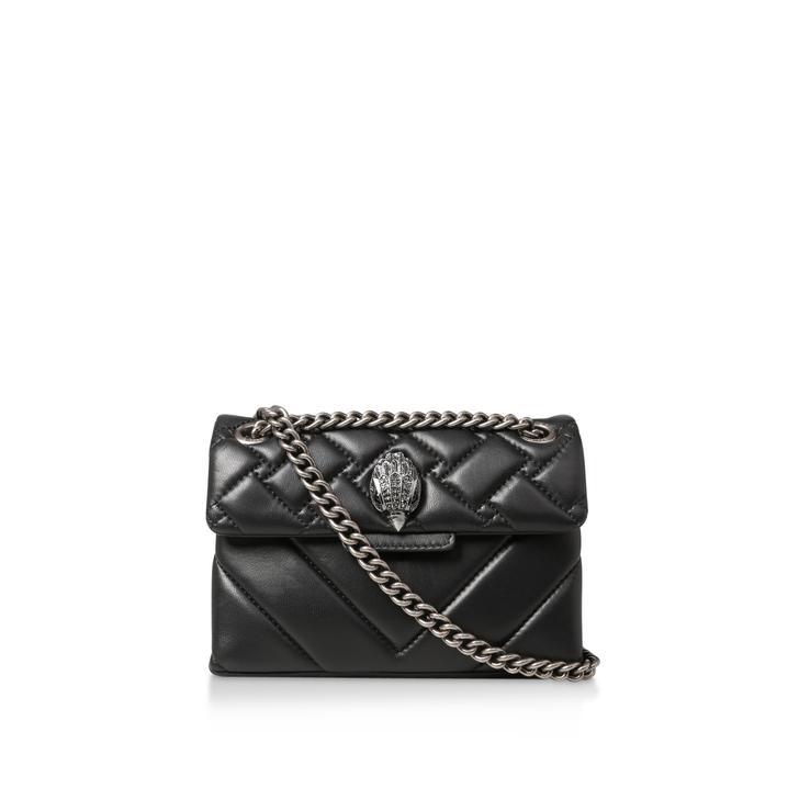 MINI KENSINGTON X BAG Black Quilted Leather Mini Bag by KURT GEIGER LONDON