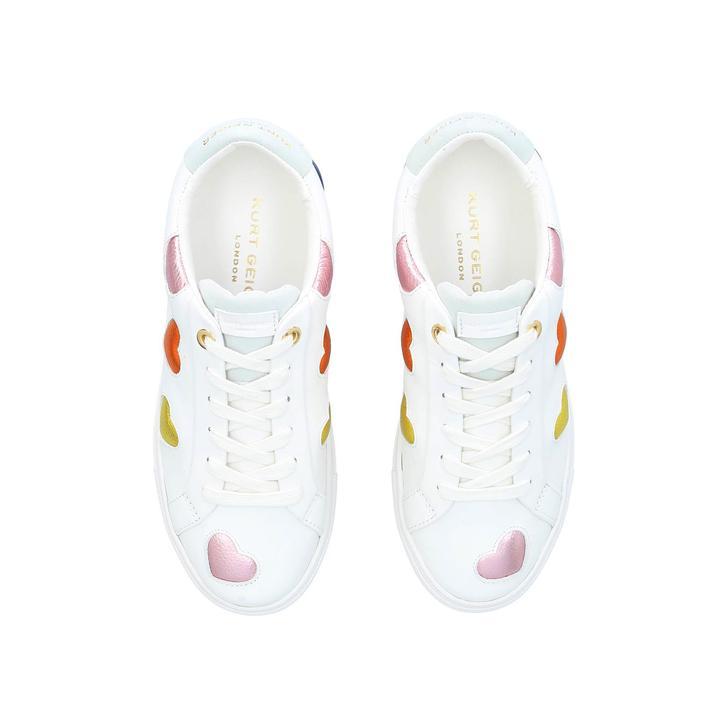 LANE LOVE White Heart Detail Sneakers by KURT GEIGER LONDON