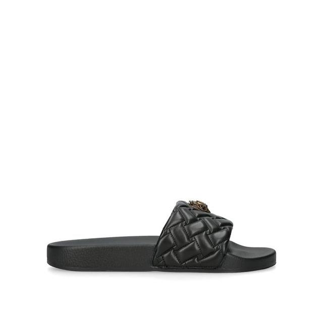 MEENA EAGLE Black Quilted Sliders by KURT GEIGER LONDON