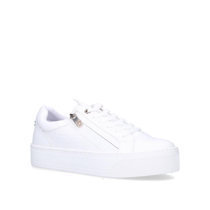 JUNIOR ZIP White Croc Print Zipped Trainers by CARVELA