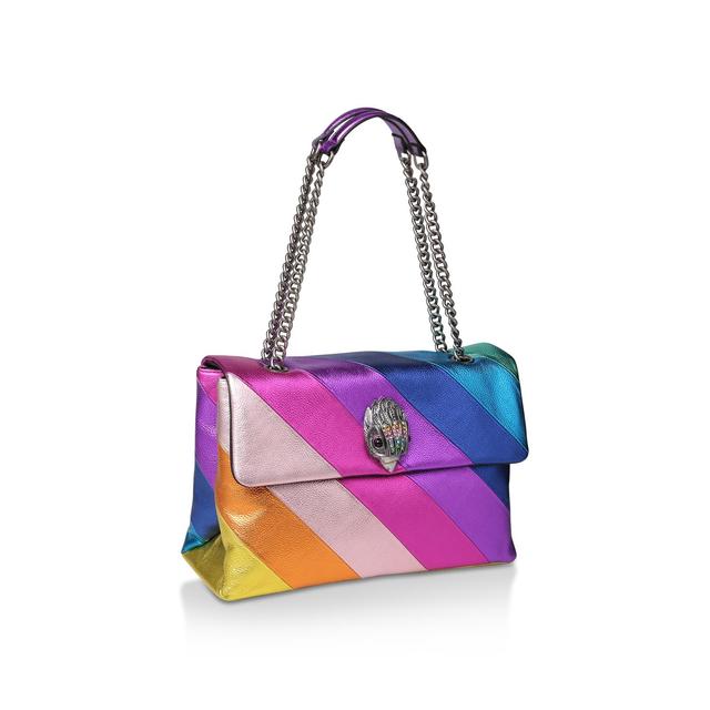 LTHR XXL KENSINGTON BAG Large Rainbow Stripe Shoulder Bag by KURT ...