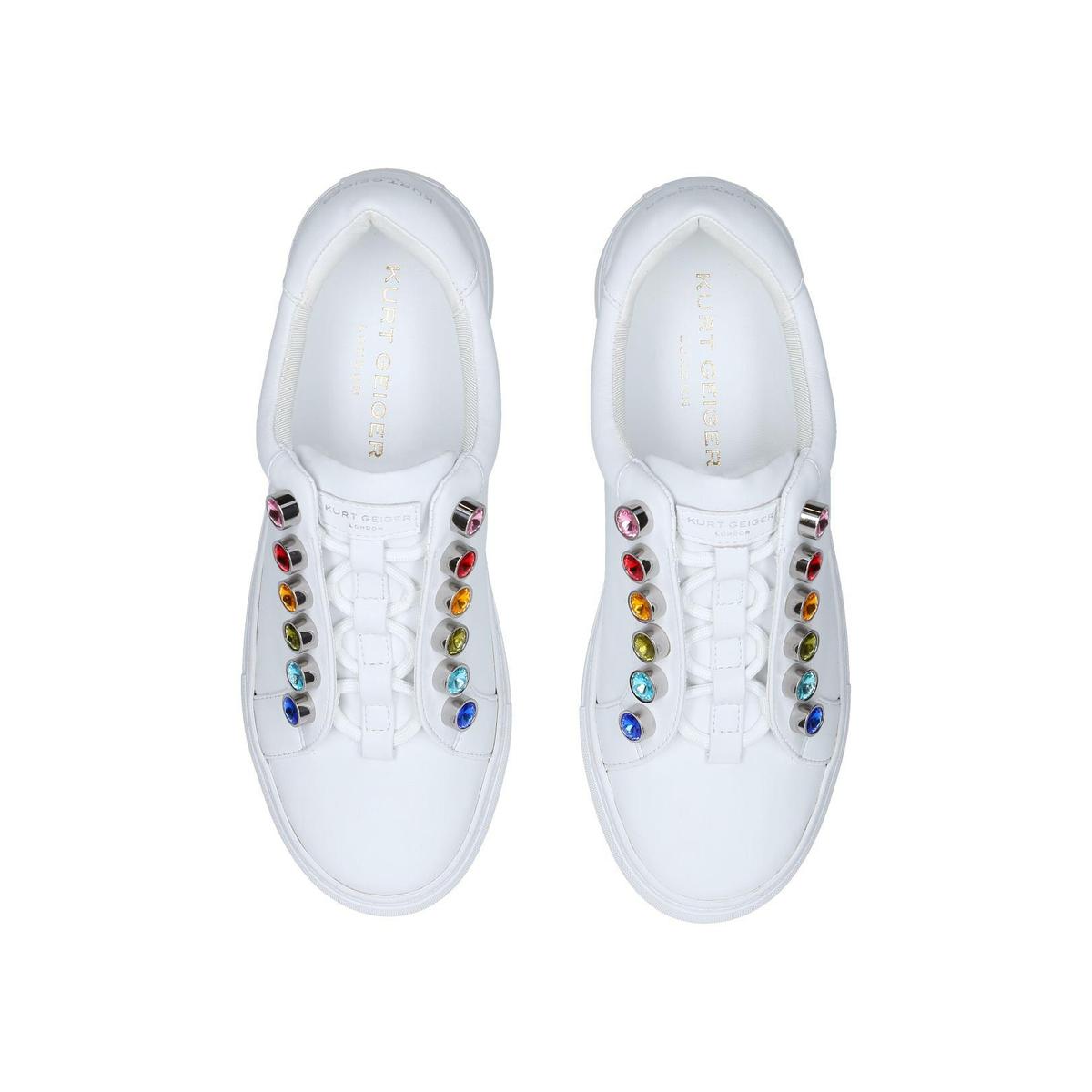 LIVIAH CHUNKY RAINBOW White Rainbow Gem Chunky Sneakers by KURT GEIGER ...