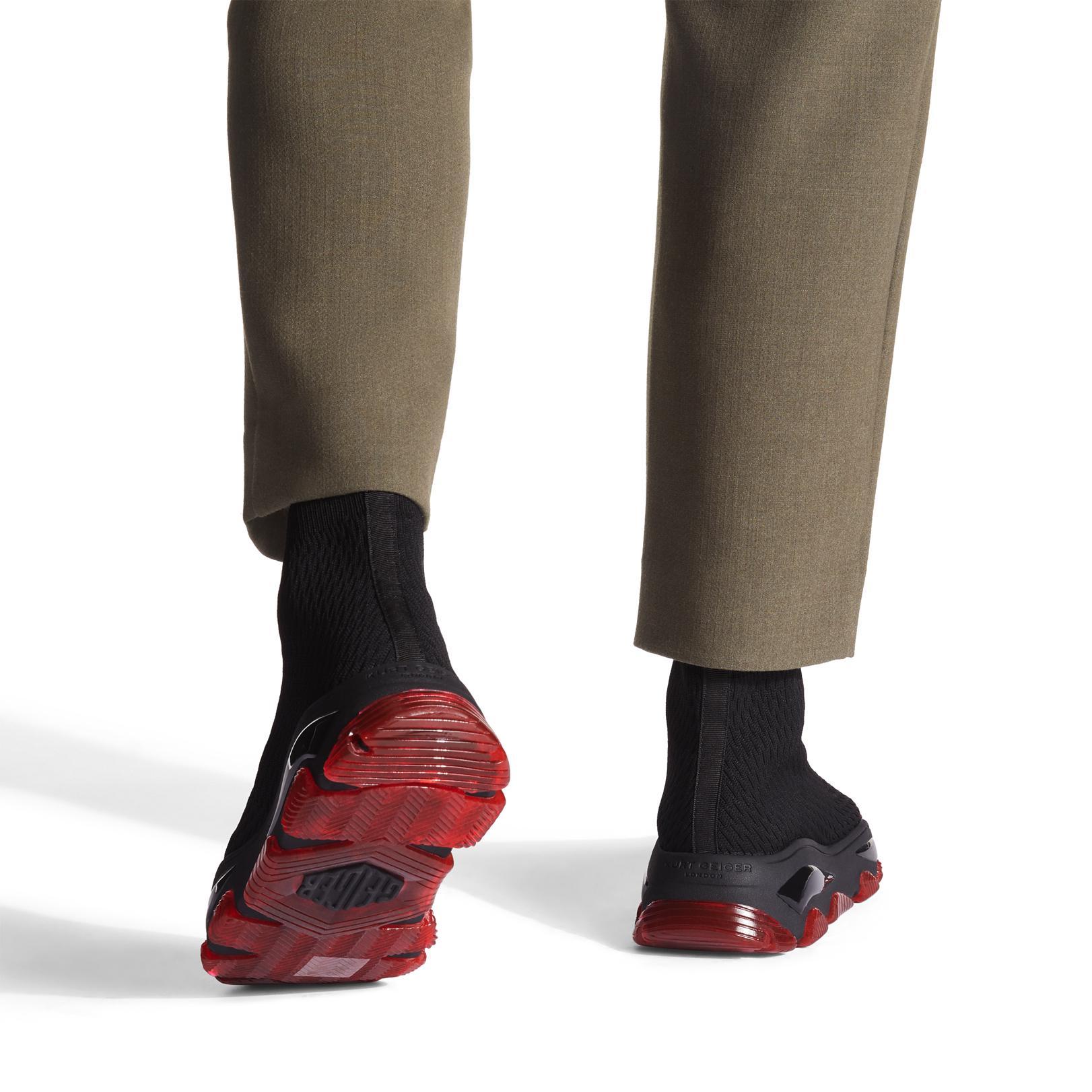 BLACK/RED LETTIE KNIT SOCK MENS by KURT GEIGER LONDON
