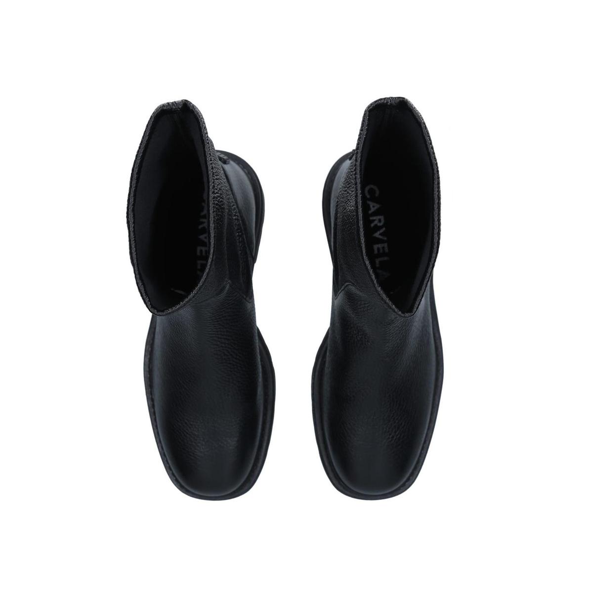 SINCERE ANKLE Black Leather Relaxed Ankle Boots by CARVELA