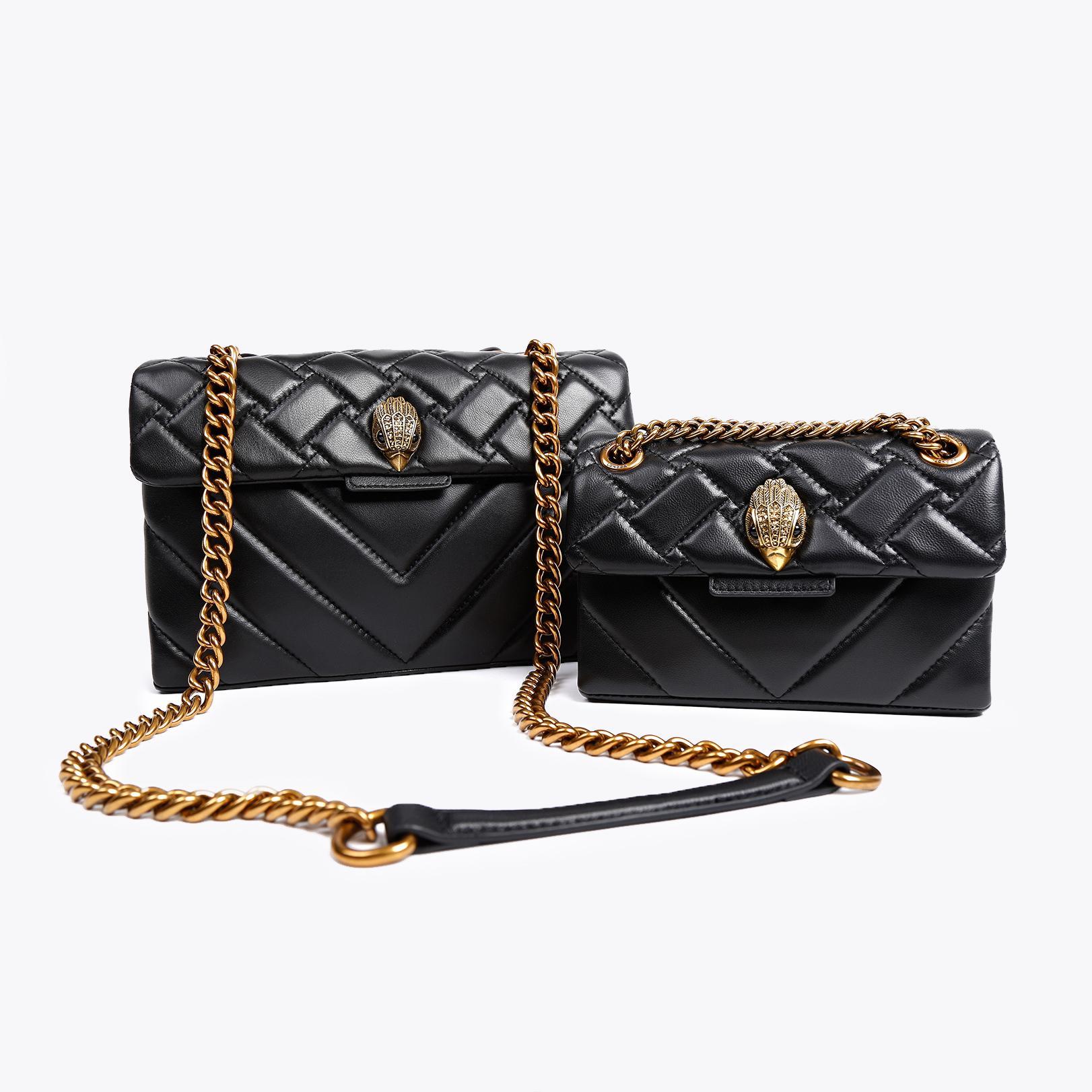 MINI KENSINGTON X BAG Black Comb Quilted Leather Mini Bag by KURT ...