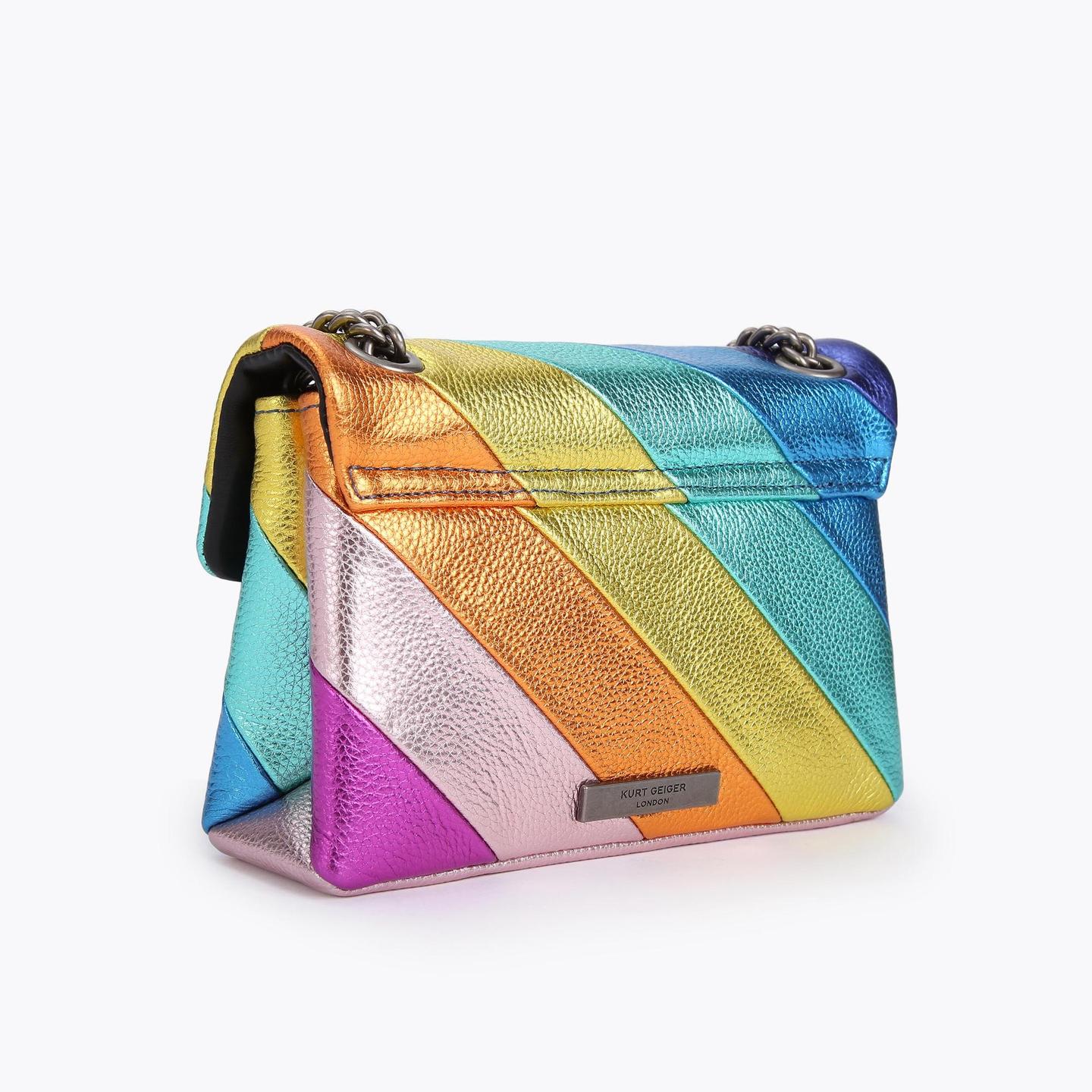 MINI KENSINGTON S BAG Multi Rainbow Stripe Leather Mini Bag by KURT ...