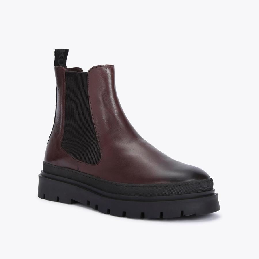 TYRUS CHELSEA Brown Leather Slip On Chelsea Boots by KG KURT GEIGER